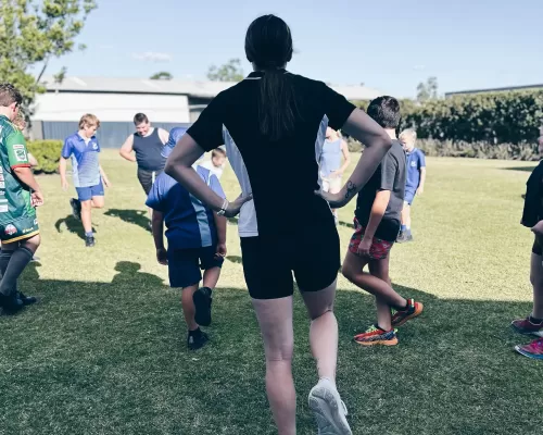 kids with their instructor doing their exercise