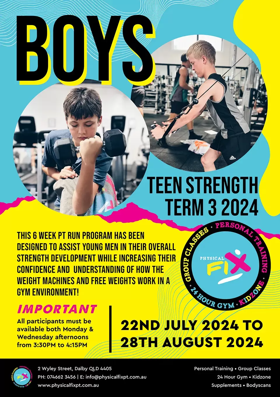 Physical Fix Boys Teen Strength Term 2 from April to June 2024