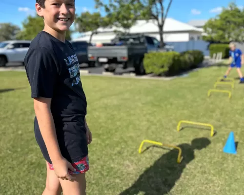 a kid before doing his exercise