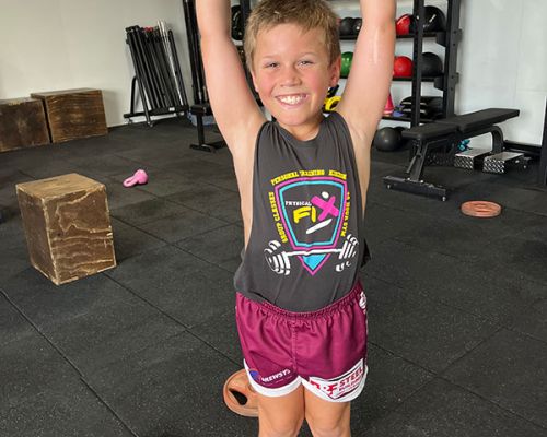 kid with the weights